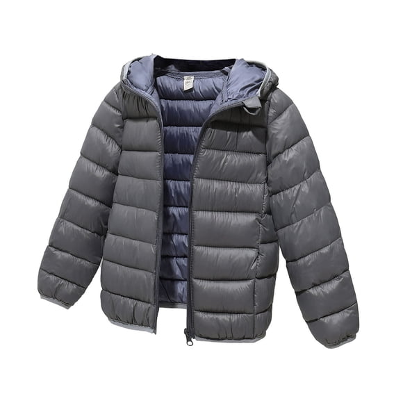 Fall Saving! HVOBTTY Toddlers Long Sleeve Puffer Jacket, Children Down Jackets Boys and Girls Medium and Large Children Small Children Children's Clothing Down Jackets Gray, 10 Years