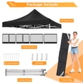 thumbnail image 5 of COBIZI 10X10 Heavy Duty Pop up Canopy with Mosquito Net,Instant Outdoor Shelter Large Canopy Tent for Outside,Gazebo with Mesh Sidewalls for Party,Backyard,Camping,Black, 5 of 11