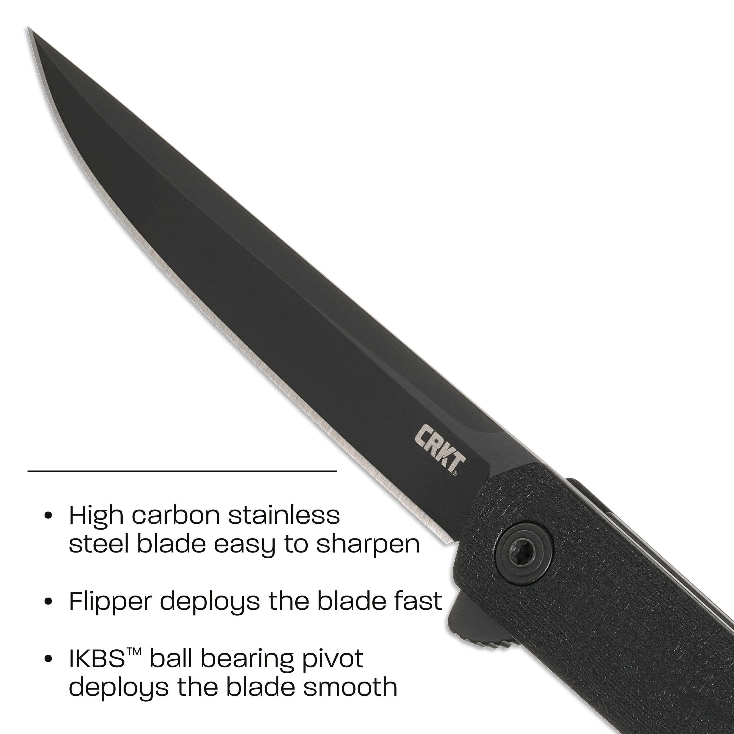 CRKT CEO Everyday Carry EDC Pocket Folding Knife with Liner Lock: AUS 8 Plain Edge Blade, Glass-Reinforced Nylon Handle, Reversible Pocket Clip, 7097K