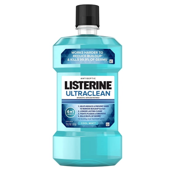 Enjuague bucal Listerine Ultraclean Oral Care, 1 litro, sabor a menta fría