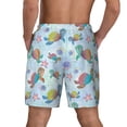 thumbnail image 2 of Lsque Mens Swim Trunks Colorful Sea Turtle Pattern - Bathing Suit Compression Liner - Beach Swim Shorts Swimwear - (S-3XL) - Stretch Quick Dry -X-Large, 2 of 9