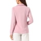 thumbnail image 3 of Inspire Chic Conjunto Blusa de Cuello en V para Mujer con Panel de Malla y Mangas de Linterna Elegante Camisa de Oficina Rosa, 3 of 6