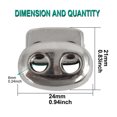 thumbnail image 2 of 20pcs Plastic Spring Cord Locks Rope Fastener Double Holes Toggle Stoppers Sliders for Backpack Shoelaces, Silver Tone, 2 of 7