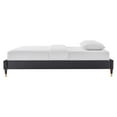 thumbnail image 4 of Platform Bed Frame, Full Size, Velvet, Dark Grey Gray, Modern Contemporary Urban Design, Bedroom Master Guest Suite, 4 of 6