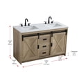 thumbnail image 2 of Elegant Kitchen and Bath Austin 54 Inch Double Bathroom Vanity In Natural Oak, 2 of 15