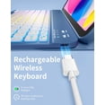 thumbnail image 4 of Getino Compatible with Apple iPad A16 11th 10th Generation Case with Keyboard 360° Rotatable 7 Colors Backlit Detachable Keyboard Case Cover for iPad 10th Gen 10.9 inch & iPad 11th Gen 11 inch, 4 of 9
