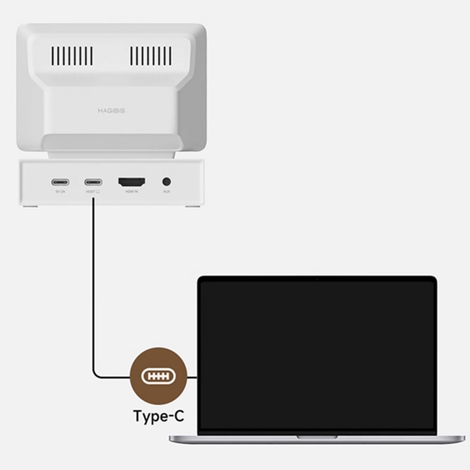 Versatile USB Hub with Wide Viewing Angle IPS Screen for Laptops/Desktops and External Device Connectivity