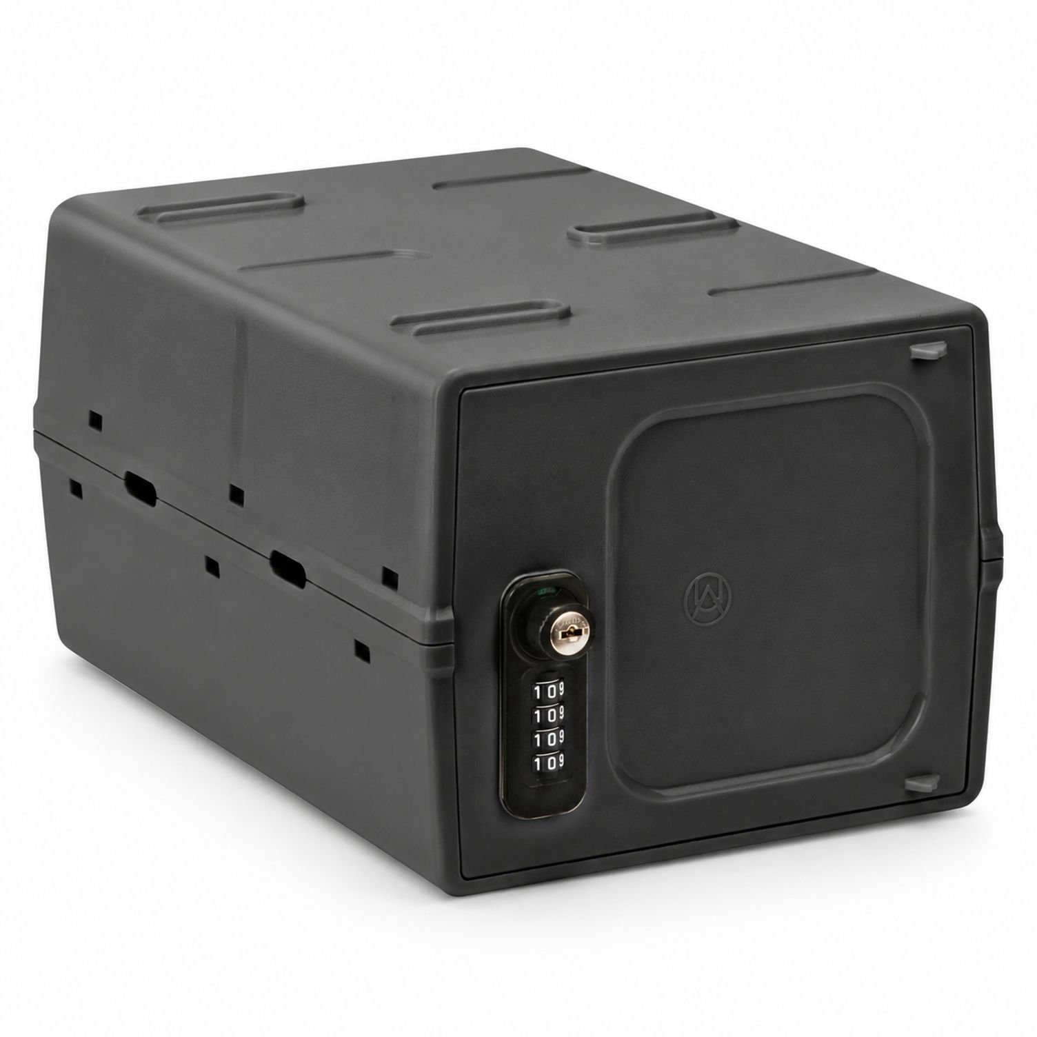 Lockbox with Dual Combination and Key Lock Graphite Polycarbonate Shatter-Proof Secure Storage for Home and Office