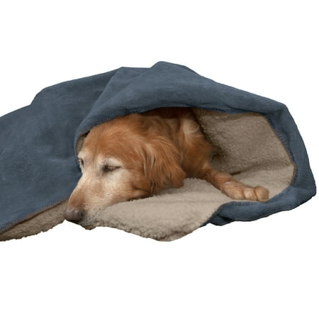 UPC: 0842229114683 | FurHaven Pet Throw Blanket | Snuggly & Warm Faux Lambswool & Terry Pet Throw Blanket Cozy Denim Large