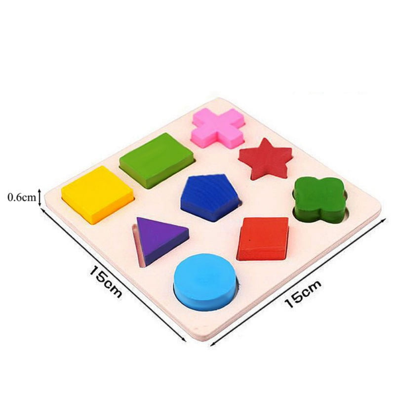 Wooden Shape Puzzles, Vibrant Color Puzzles for Toddlers 3 Years Old and  Up, Preschool Boys & Girls Educational Learning Toys, Sturdy Wooden 