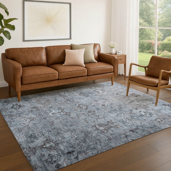 Addison Rugs Chantille Indoor/Outdoor Traditional Global Blue Machine Washable Rectangle Rug, 10' x 14'