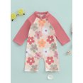 thumbnail image 3 of BemeyourBBs Toddler Baby Boy Girl Swimsuit Newborn Tree Floral Shark Swimsuits UPF 50+ Rash Guard One Piece Zipper Swimwear Short Sleeve Summer Beach Bathing Suit, 3 of 9