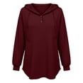 thumbnail image 4 of MLCDZ Hoodies for Women Button Drawstring Long Sleeve Hooded Casual Sweatshirt Fall Loose Fit Lightweight Outdoor Activities Sports Tops, 4 of 8