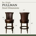 thumbnail image 5 of Open Box Maven Lane Pullman High-Back Swivel Bar Stool, Dark Walnut, Bar Height, 5 of 6