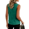 thumbnail image 5 of Resicozy Womens Cotton Linen Tank Tops 2026 Summer Casual Comfy Sleeveless Linen Shirts Loose Lightweight Gauze Cami Dark Green M, 5 of 6