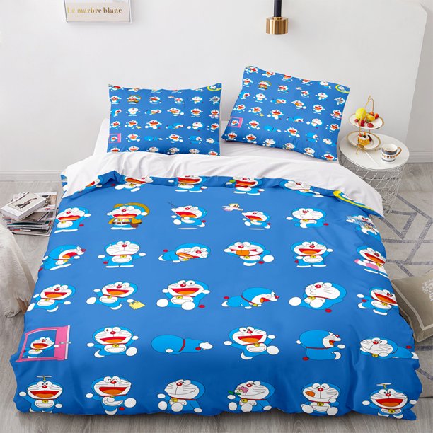 Doraemon Anime Bedding Sets 3d Printed Duvet Cover Cartoon Bedroom Bed