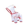 thumbnail image 2 of Cute Rainbow Print Dog Raincoat - Transparent Waterproof Pet Rain Jacket with Hood, Ideal for Outdoor Walks Rain, Red(L), 2 of 6