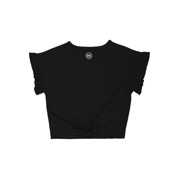 Wonder Nation Girls Short Sleeve Tie Front Tee, Sizes 4-18 & Plus