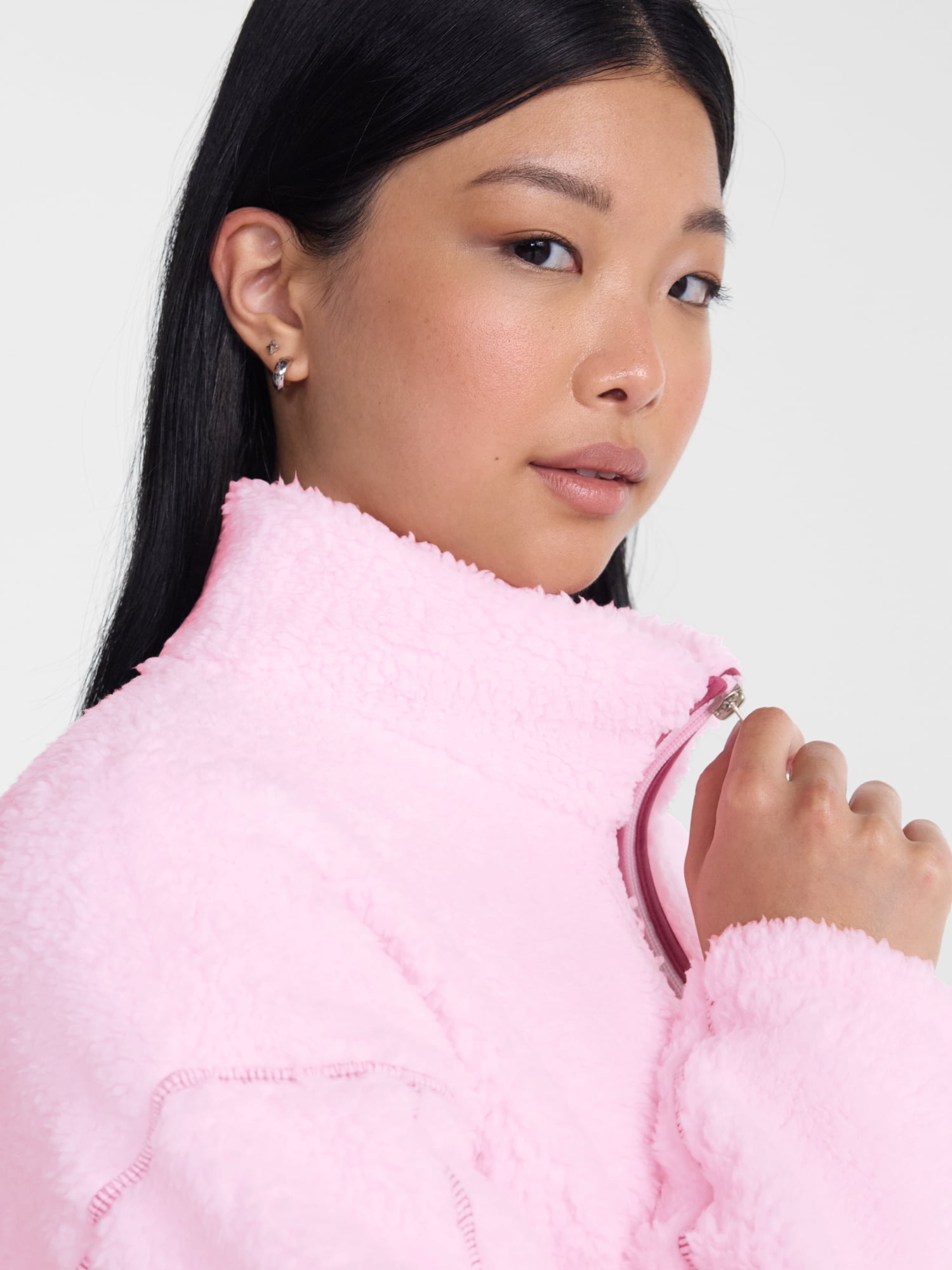 No Boundaries Faux Shearling Plush Pullover, Women's & Women’s Plus XXS-4X