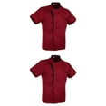 thumbnail image 1 of Set of 2 Unisex Polyester Chef Jacket Coat Short Sleeves Hotel Kitchen Bakery Uniform L+M, 1 of 9