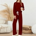 thumbnail image 2 of VBVC Women's 2 Piece Side Stripes Set,Ladies Crew Neck Top and Sweatpants,Lightweight Matching Outfit For Women,Wine,Size S, 2 of 7