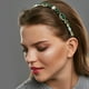 thumbnail image 2 of Bling Rhinestone Diadema Diadema de franela con diamantes de imitación verdes para mujer 5.51 x0.79, 2 of 7
