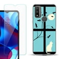 thumbnail image 1 of Slim-Fit Gel TPU Phone Case for Motorola Moto G Pure, with Tempered Glass Screen Protector, by OneToughShield ® - Moon/Cat, 1 of 3