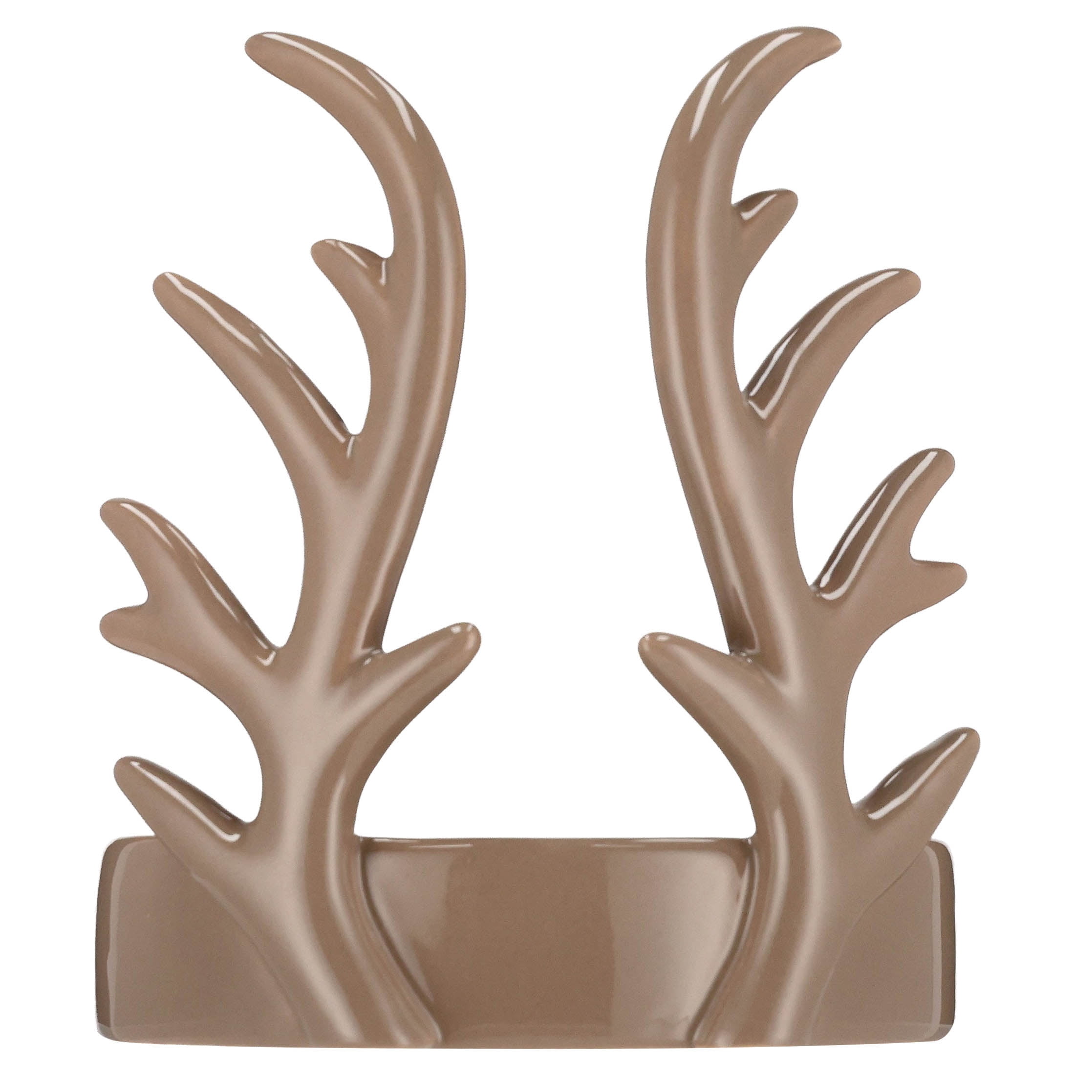 Large Brown Stoneware Antler Christmas Candle Holder, 5.3", by Holiday Time