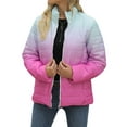 thumbnail image 4 of Nlife Women Gradient Long Sleeve Zipper Stand Collar Pocket Coat, 4 of 7