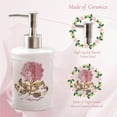 YIXINGCHEN Bathroom Accessories Set, 4 Pcs Carnation White Ceramic