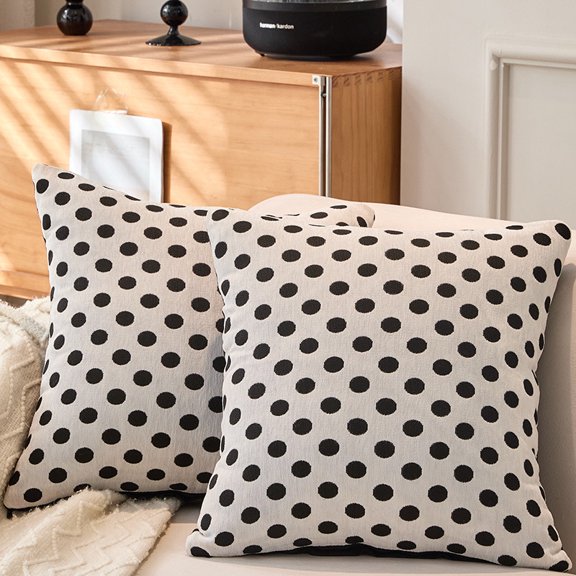 Pack of 2 Decorative Throw Pillow Covers 19.6x19.6 Inch Soft Boho Pillow Covers Modern Farmhouse Home Decor for Sofa Living Room Couch Bed，Dot