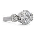 thumbnail image 2 of Igi Certified 3.17 Carat 3 Stone Lab Grown Diamond Bezel Engagement Ring, 2 of 8