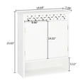 thumbnail image 4 of Hassch Wall Mounted Bathroom Storage Cabinet with 2 Doors, 3-Tier Shelf, Carved Design, White, 4 of 8