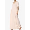 thumbnail image 3 of TheMogan Women's S~3X Soft Jersey Oversized V-Neck Short Sleeve Maxi Dress W Pocket, 3 of 6