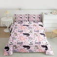 thumbnail image 2 of Castle Fairy Cute Cats Bedding Comforter Set 2pcs for Preppy Child,Chic Floral Flowers Twin Comforter Sets Microfiber,Kawaii Animal Breathable Bedding Set,Ultra Soft Home Decor,Reversible, 2 of 8