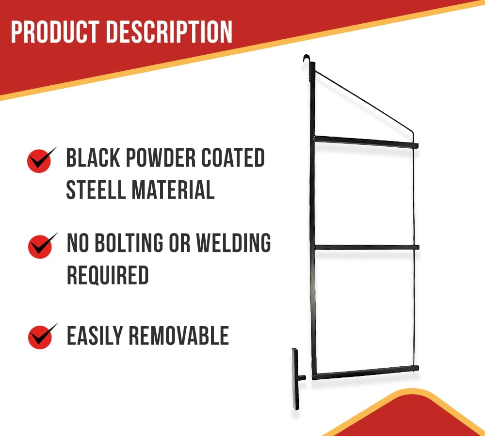 8 Pack of 3 Tier Shipping Container Shelving Bracket with 18"(D) x 60"(H) - Black Powder Coated Steel Shelf Brackets for Heavy Duty Trailer Containers - Easy to Assemble & Remove