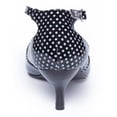 thumbnail image 4 of Ferwind Women's Kitten Heel T-Strap Sandals Polka-dot Assorted Colors Adult Polka-Dot Black  8, 4 of 7