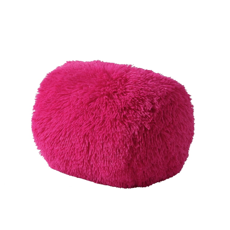 Mainstays Fluffy Shag Decorative Pillow Fuchsia Walmart