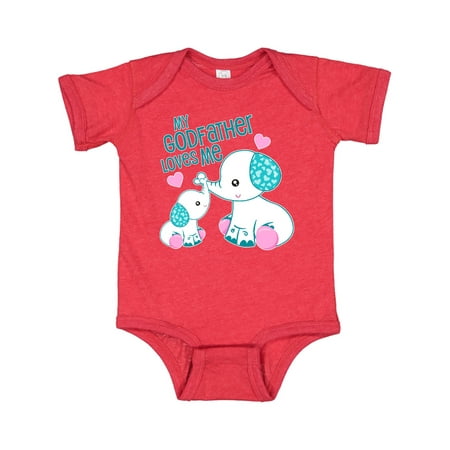

Inktastic My Godfather Loves Me-cute elephants Gift Baby Boy or Baby Girl Bodysuit