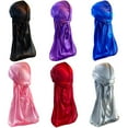 thumbnail image 6 of Phogary 6 Pack Outdoor Silky Durag for Men Durags Hats for Men Silky Velvet Durag Hats for Women, 6 of 8
