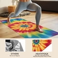 thumbnail image 4 of Rainbow Tie Dye Mandala Pattern Hot Yoga Mat Towel Non Slip for Hot Yoga - Quick-Drying Yoga Mat Cover with 4 Corner Pockets with Travel Bag - Hot Yoga Towel Non Slip 70"x26", 4 of 6