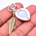 thumbnail image 2 of Silver Titanium Agate Drusy 925 Sterling Silver Two Tone Designer Pendant 1.95", Silver Titanium Agate Drusy Pendant P_8053_329_38, 2 of 2