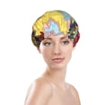 thumbnail image 3 of Kdxio Beautiful African Woman Print Shower Cap for Women,Elastic and Reusable,Double Waterproof Layers Bathing Hat, 3 of 9