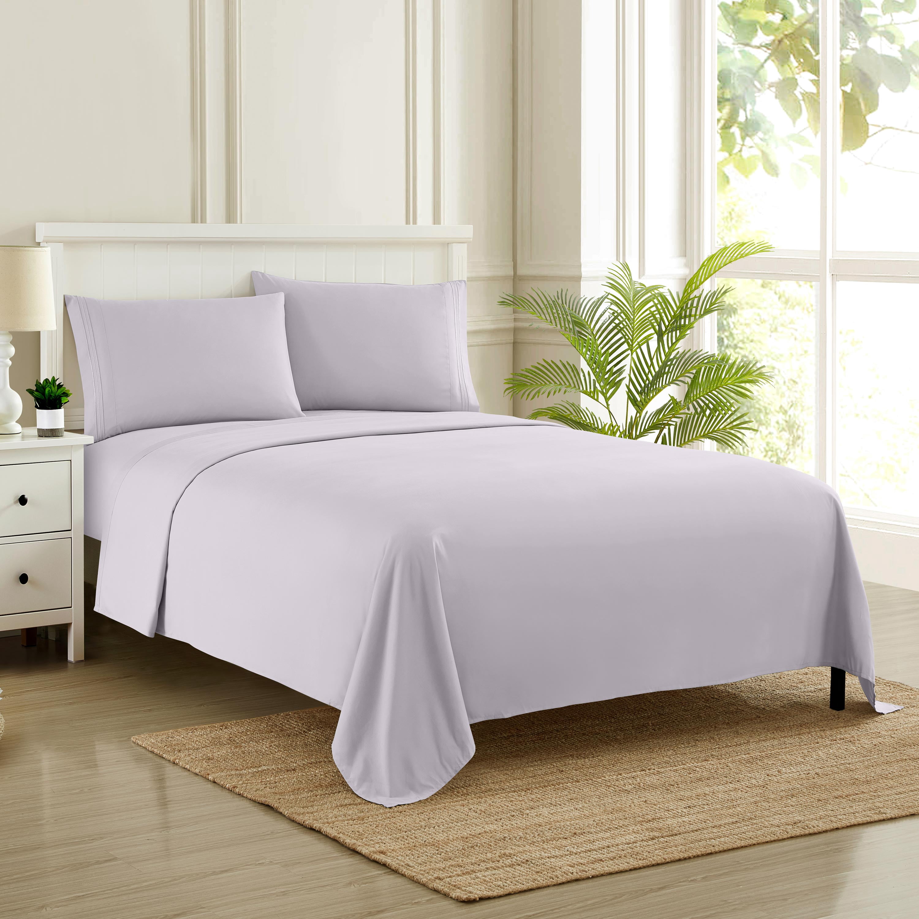 Sweet Home Collection 1800 Series Bed Sheets - Extra Soft Microfiber Deep Pocket Sheet Set - Lilac, Queen