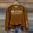 thumbnail image 2 of Glisme Sweatshirt For Women Casual Crewneck Print Sweatshirt Fashion Pullover Hoodie Lightweight Top Everyday Wear Coffee, 2 of 3