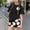 Black, variant on Girls Pink Daisy Print 2 Piece Shorts Set Summer Outfit Short Sleeve T-Shirt and Matching Shorts Stretchy Loungewear Pjs for Kids Sizes 3-15 Years,Size 7-8 T
