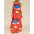 thumbnail image 3 of Musuos Women Casual Tube Dress, Strapless Backless Fruit Print Swing Dress Summer Loose Long Dress, 3 of 8