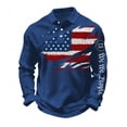 thumbnail image 3 of Havenx Men's We the People 250 Years 1776-2026 Shirt Long-Sleeved Waffle Shirts National Flag Print Buttons Polo Sweatshirt Cross Patriotic Freedom 250 Years Of Freedom Shirt Tops,Navy S, 3 of 4