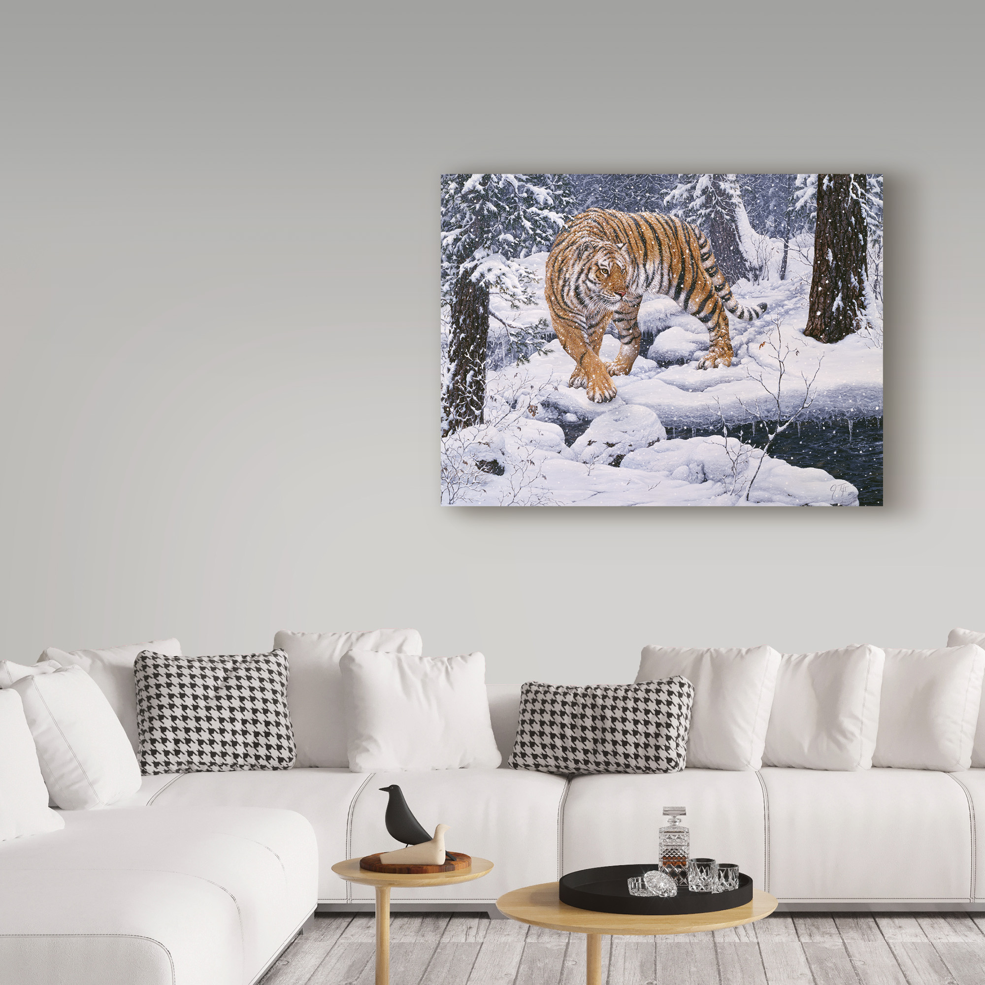 Trademark Fine Art 'Silent Hunter Siberian Tiger' Canvas Art by Jeff Tift
