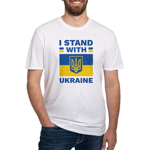 CafePress - I Stand With Ukraine Fitted T Shirt - Fitted T-Shirt, Vintage Fit Soft Cotton Tee